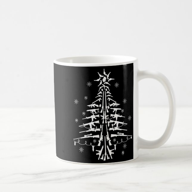 Caneca De Café Guns Christmas Tree Xmas For Men Military  (Direita)