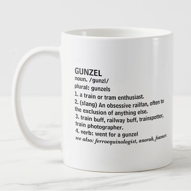 Caneca De Café Gunzel - Entusiasta do Comboio a Combustível a Com (Criador carregado)