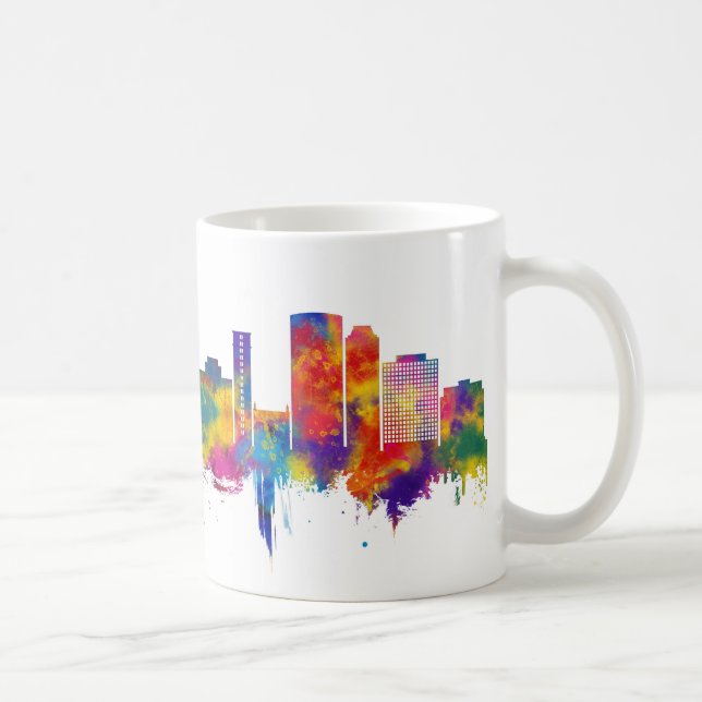 Caneca De Café Gurgaon Haryana Skyline (Direita)