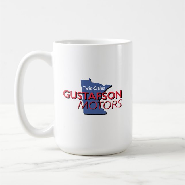 Caneca De Café Gustafson Motors Wordmark Design Large Mug (Esquerda)
