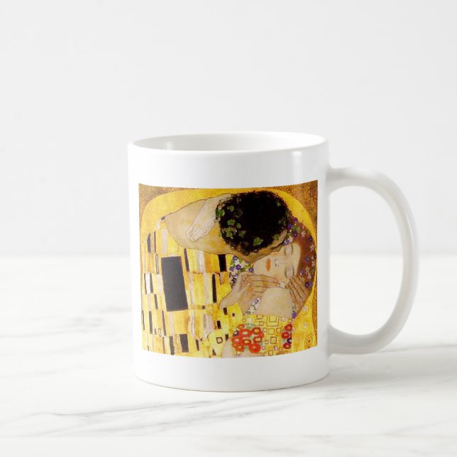 Caneca De Café Gustav Klimt A Pintura Clássica Beija (Direita)