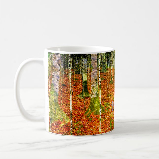 Caneca De Café Gustav Klimt Birch Trees (Esquerda)