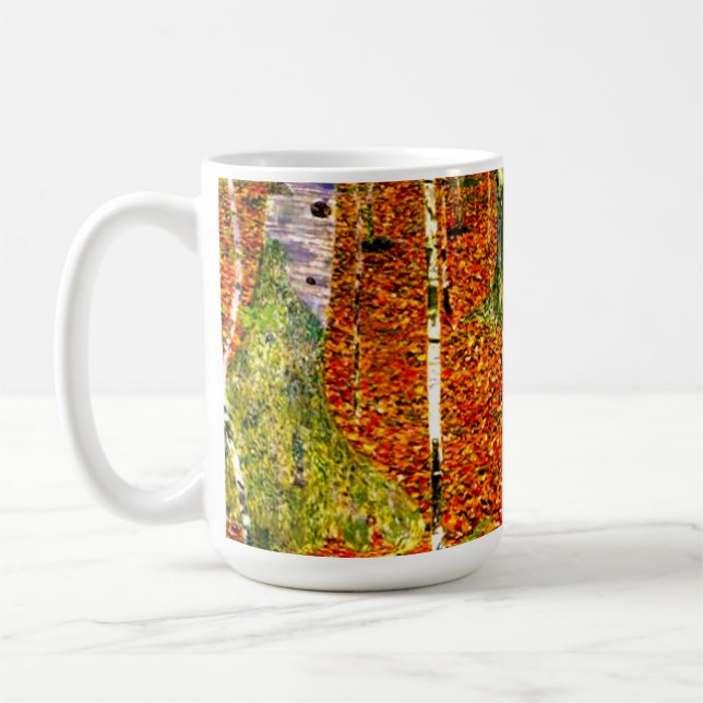 Caneca De Café Gustav Klimt Birch Trees (Esquerda)