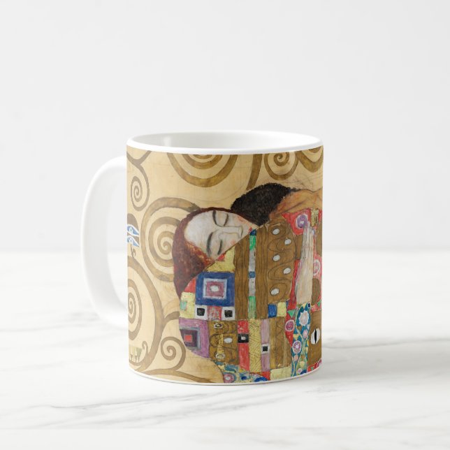 Caneca De Café Gustav Klimt - Fulfillment, Stoclet Frieze (Frente Esquerda)