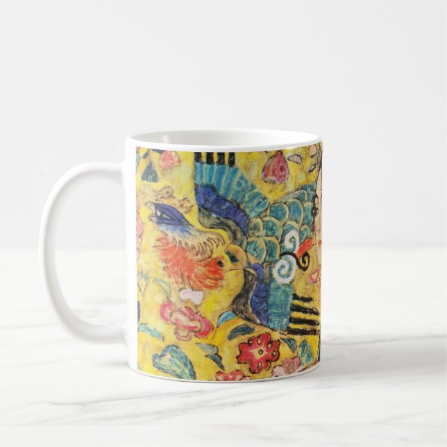 Caneca De Café Gustav Klimt Lady com ventilador (Esquerda)