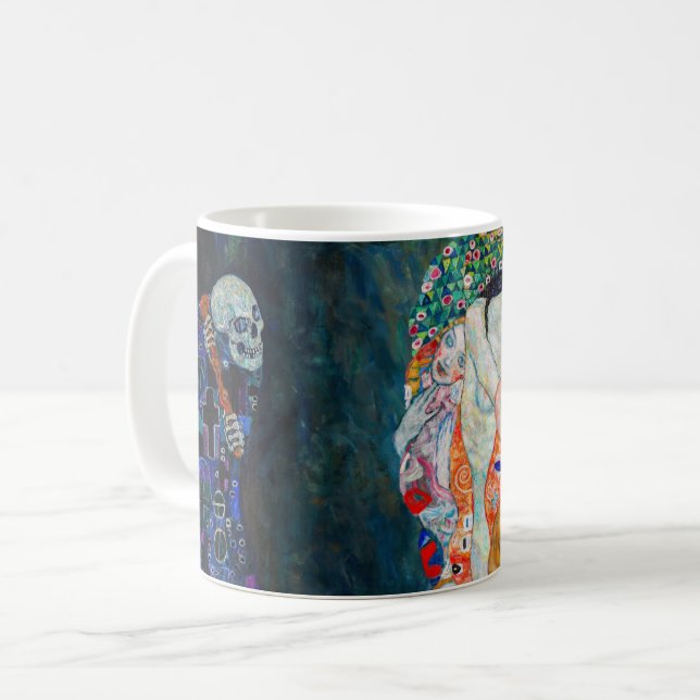 Caneca De Café Gustav Klimt - Morte e Vida (Frente Esquerda)