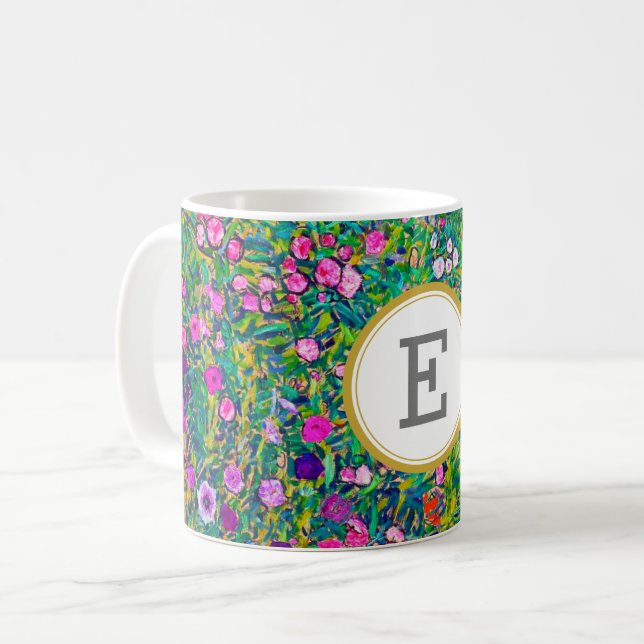Caneca De Café Gustav Klimt PERSONALIZADO INICIAL (Frente Esquerda)