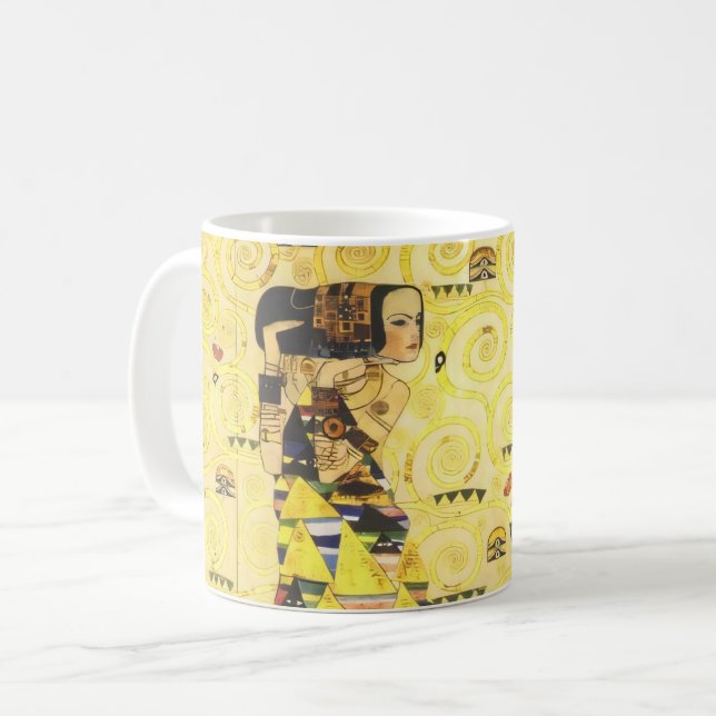 Caneca De Café Gustav Klimt Stoclet Frieze (Frente Esquerda)