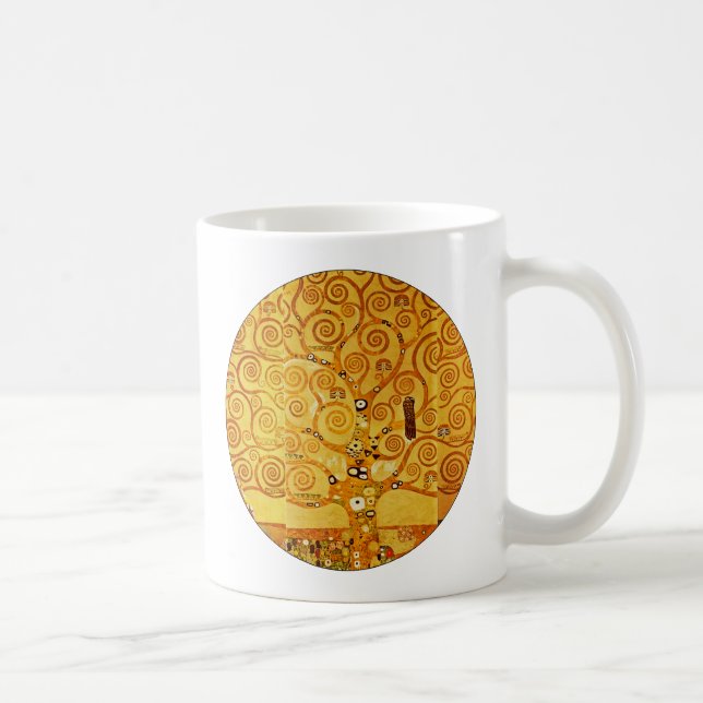 Caneca De Café Gustav Klimt Tree of Life: Art Nouveau Symbolista (Direita)