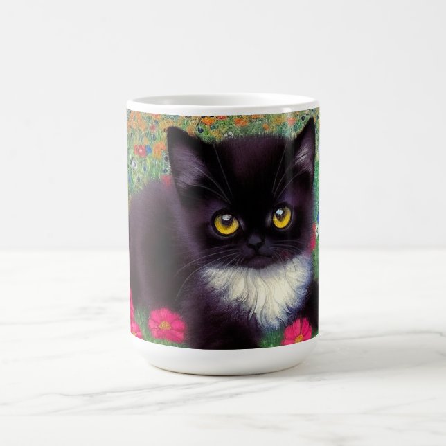 Caneca De Café Gustav Klimt Tuxedo Cat (Centro)