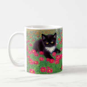 Caneca De Café Gustav Klimt Tuxedo Cat