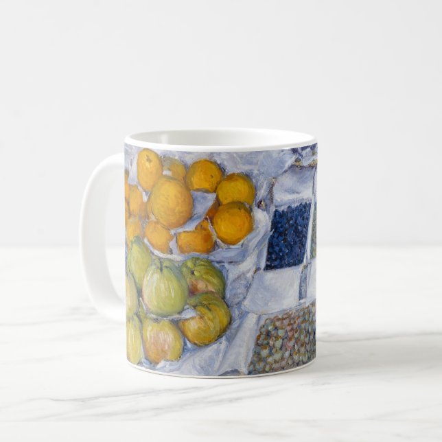 Caneca De Café Gustave Caillebotte - Fruta exibida em um suporte (Frente Esquerda)