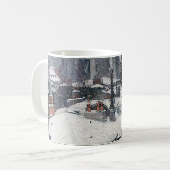 Caneca De Café Gustave Caillebotte - Telhados na neve (Frente Esquerda)