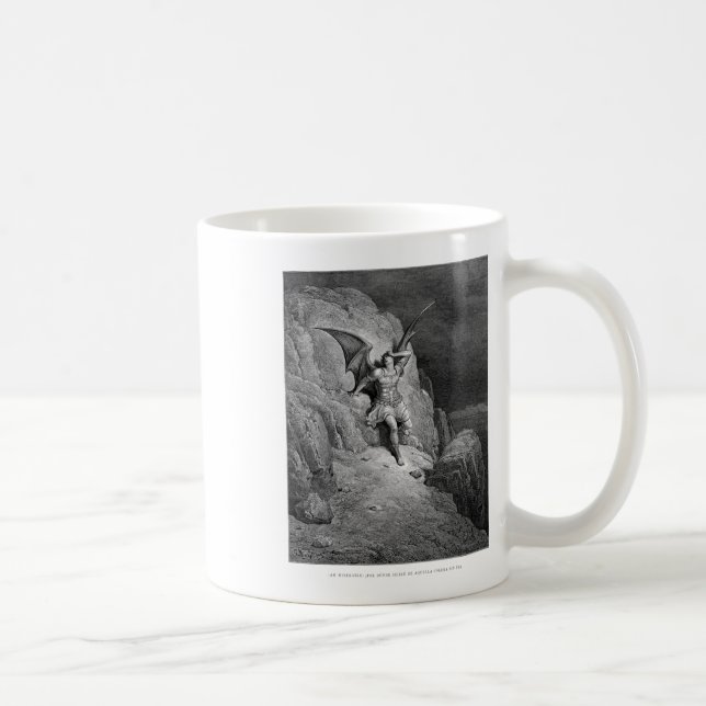 Caneca De Café Gustave Dore A Queda Do Paraíso Da Satã Foi Perdid (Direita)