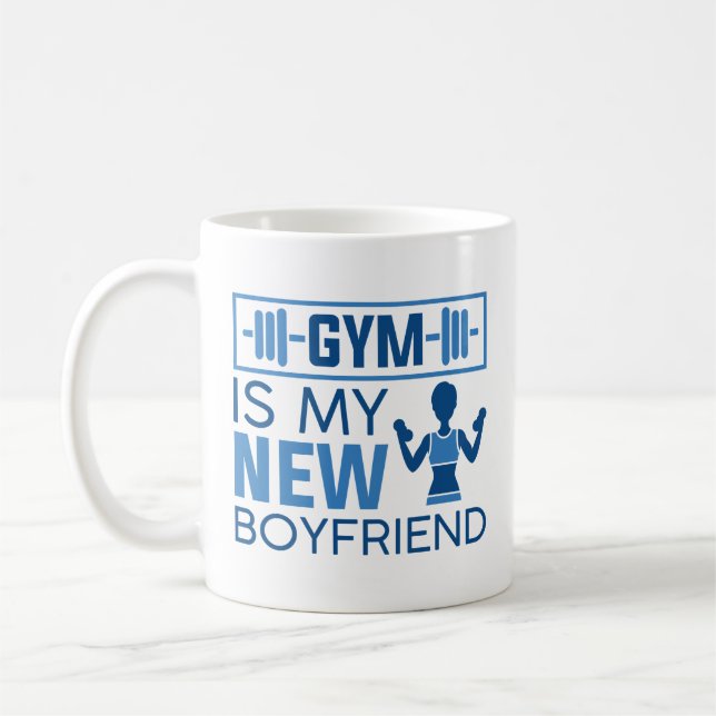 Caneca De Café Gym É Minha Nova Namorado (Esquerda)