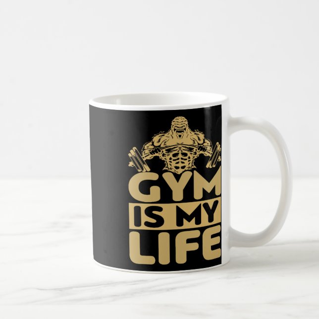 Caneca De Café Gym Fuels Me Bodybuilding Motivation Intense Drive (Direita)