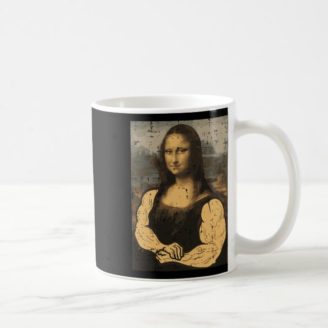Caneca De Café Gym Mona Lisa Muscle Workout Malhação Bodybuild (Direita)