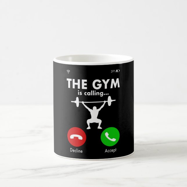 Caneca De Café Gym Powerlevantando Bodybuilding Dizendo Presente (Centro)