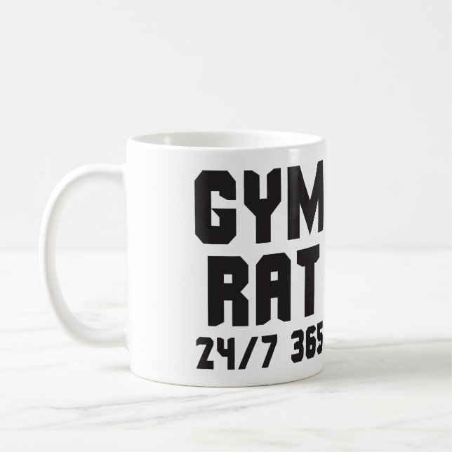 Caneca De Café Gym Rat - 24/7 365 - Construção de bases (Esquerda)