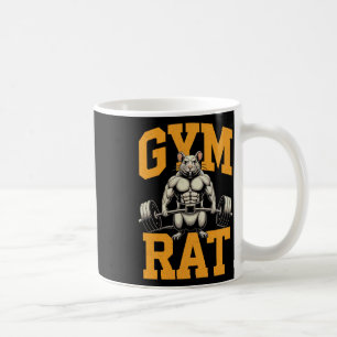 Caneca De Café Gym Rat Significa Rato De Gym Pesando Na Gama