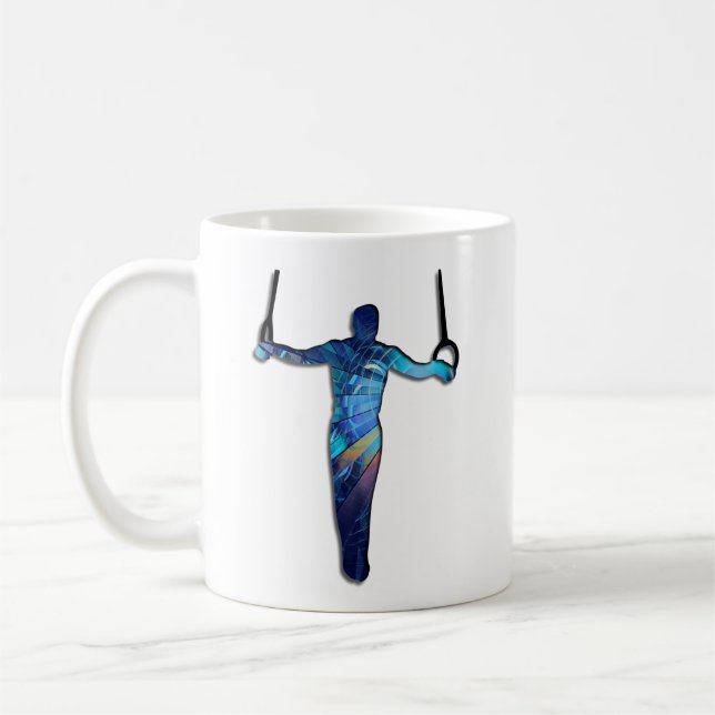 Caneca De Café Gymnaste Homem Anéis Duo (Esquerda)