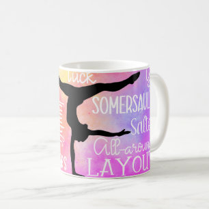 Caneca De Café Gymnastics Words Rainbow Ombre