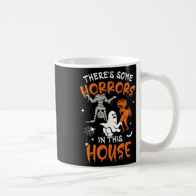 Caneca De Café Há Algum Horror Nesta Casa Ghost Pumpkin Ha (Direita)