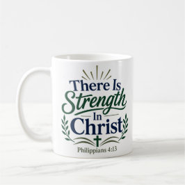 Caneca De Café Há Força Em Cristo Inspirador Bíblico