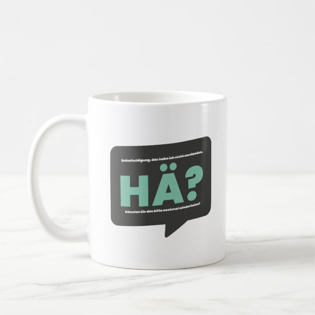 Caneca De Café Hä? Lustiger Spruch und Definition Humor Deutsch (Esquerda)