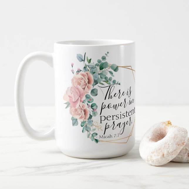 Caneca De Café Há poder na oração (Com Donut)