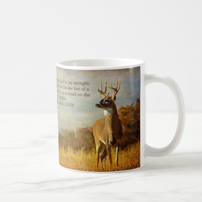 Caneca De Café Habakkuk 3:18 Inspiracional (Direita)