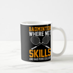Caneca De Café Habilidades de Rede de Badminton Piadas Ruins Coli