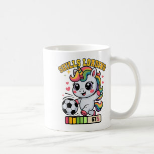 Caneca De Café Habilidades de Unicórnio de Futebol Fofo Carregand