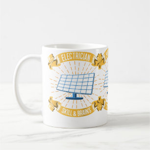 Caneca De Café Habilidades e Cérebro Eletricista Engenheiro Eletr
