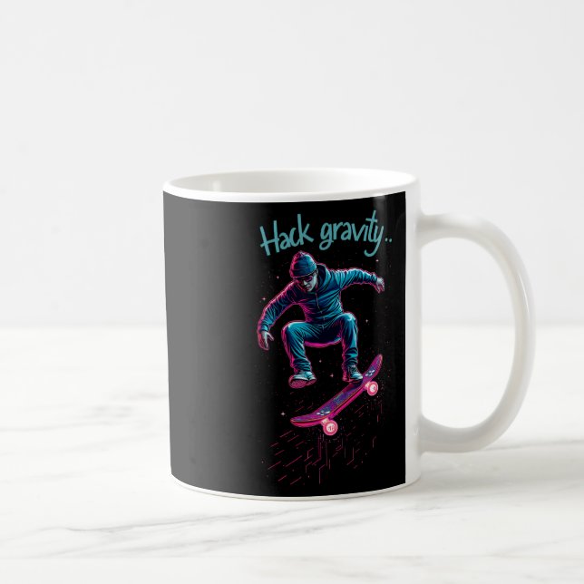 Caneca De Café Hack Gravidade Skate Skate Patinador Hacker C (Direita)