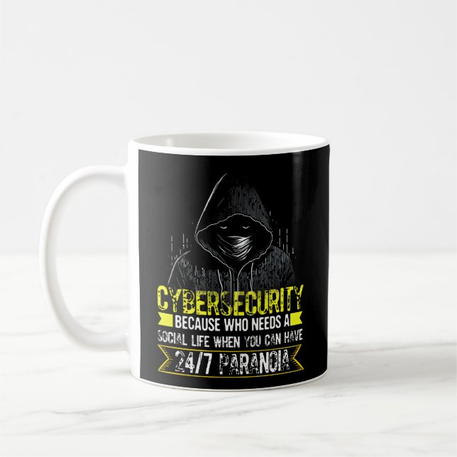 Caneca De Café Hacker Branco Para Cyber Warrior E Hacker Ético (Esquerda)