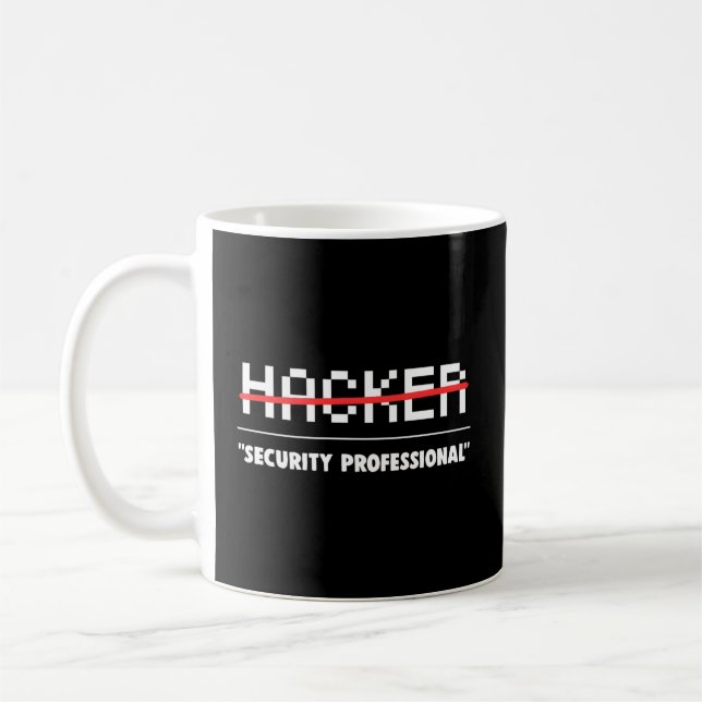 Caneca De Café Hacker do computador de segurança cibernética (Esquerda)
