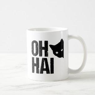 Caneca De Café Hai Engraçado Cat