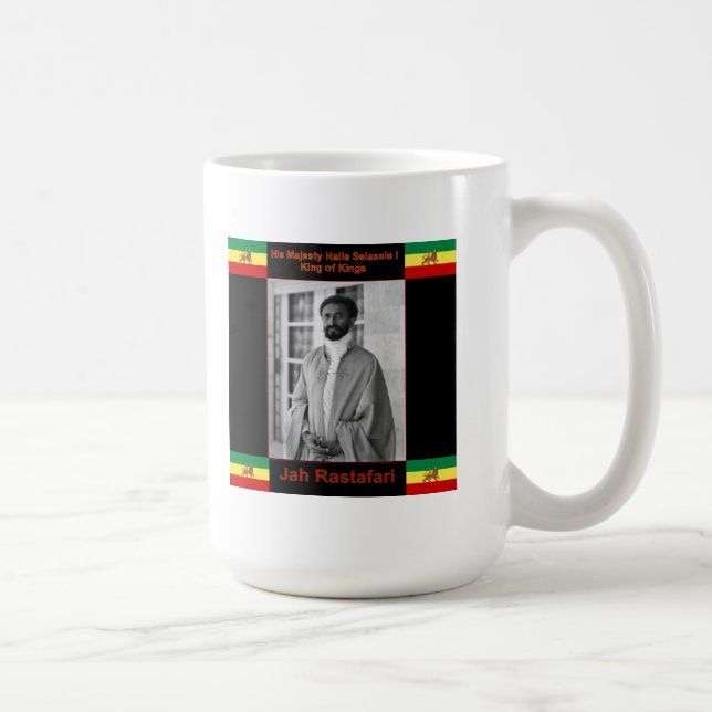 Caneca De Café Haile Selassie o leão de Judah, Jah Rastafari (Direita)