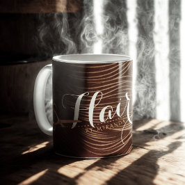 Caneca De Café Hair Salon Hairstylist Tesoura Dourada Preta Moder