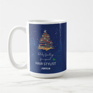 Caneca De Café Hair Stylist Obrigado Marinho Enfeites de natal