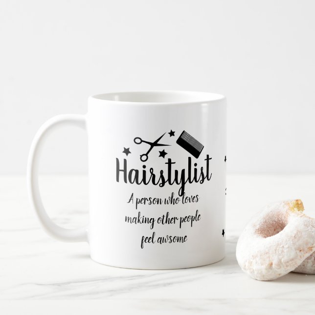 Caneca De Café Hairstylist Cote Hairdresser Engraçado Estrelas Le (Com Donut)