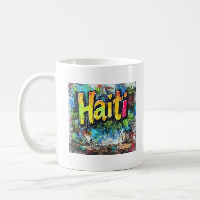 Caneca De Café Haiti Grafite Vibes: Island Street Art Ed (Esquerda)