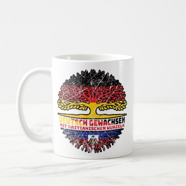Caneca De Café Haiti Haitianisch Alemanha Baum Wurzel (Esquerda)
