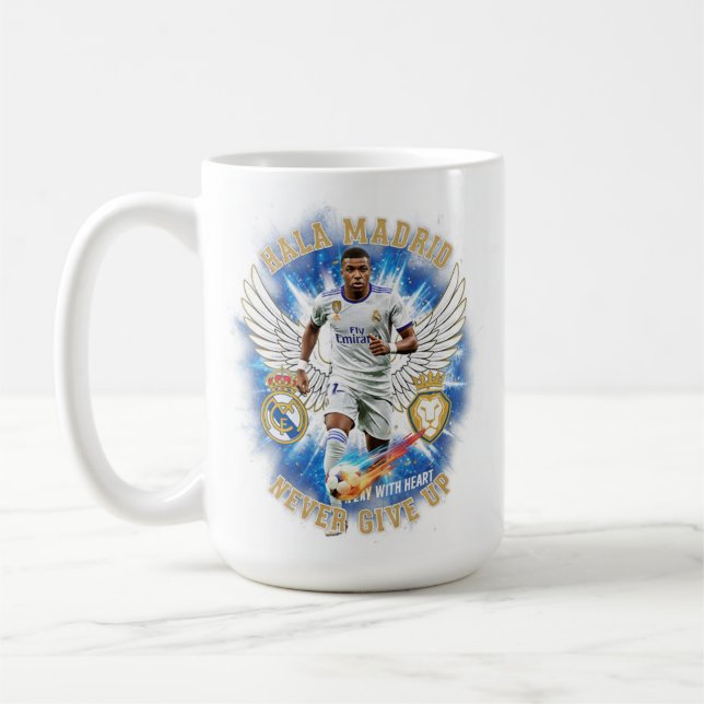 Caneca De Café Hala Madrid Kylian Mb Never Give Up Mug (Esquerda)