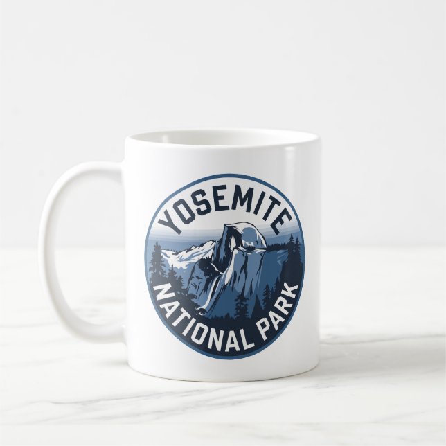 Caneca De Café Half Dome Yosemite Round Emblem (Esquerda)