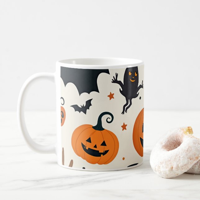 Caneca De Café Halloween (Com Donut)