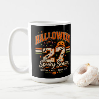 Caneca De Café Halloween 27 Temporada Assustadora Varsity Gato Pr