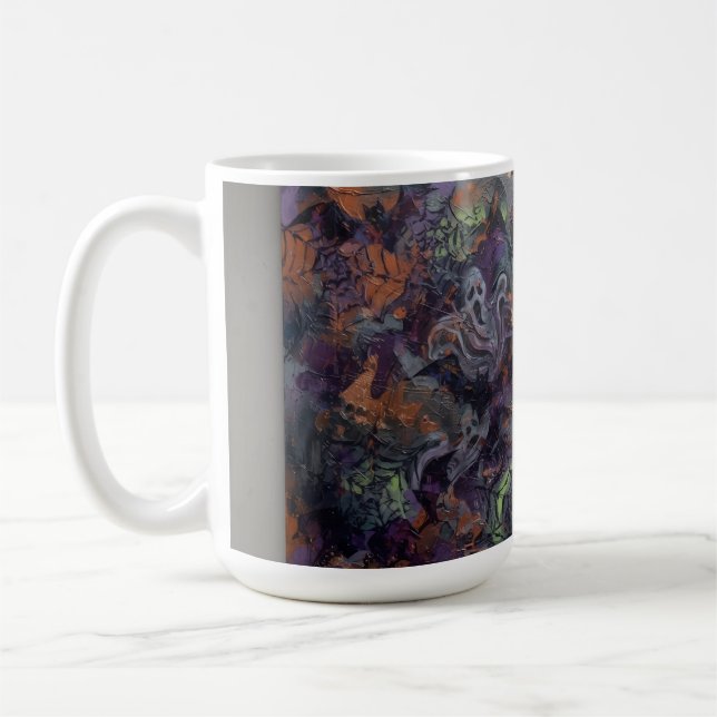 Caneca De Café Halloween Abstrato (Esquerda)