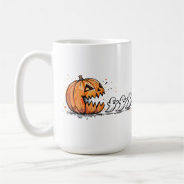 Caneca De Café Halloween Arcade Pumpkin e Fantasmas
